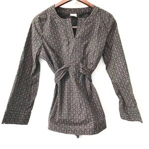 Motherhood Maternity Circle Print Waist Tie Shirt Women’s Size Small Office